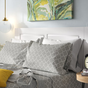 Thethai Quatrefoil Printed Geometric Microfiber Sheet Set